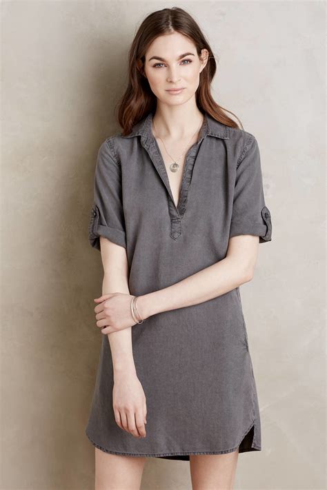 Cloth And Stone Pembroke Tunic Dress Grey In Gray Lyst