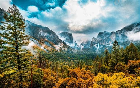 Herunterladen Hintergrundbild Yosemite National Park 4k Herbst