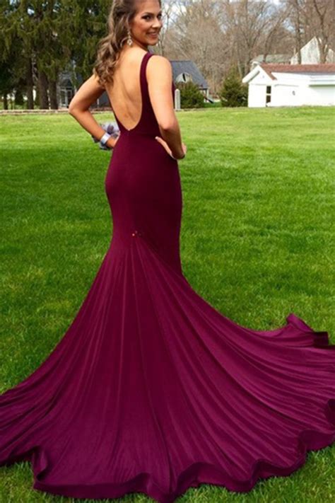 Sexy Mermaid Side Cut Outs Low Back Burgundy Velvet Evening Prom Dress