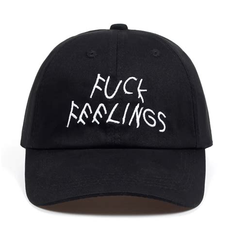 buy 100 cotton fuck feelings dad hat embroidered baseball cap custom black