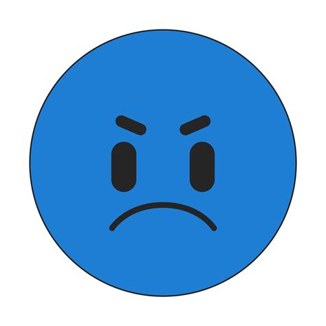 Angry Emoticon Flat Line Color Isolated Vector Object Hate Dislike