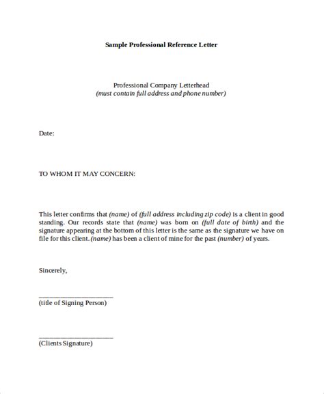 Free 7 Reference Letter Samples In Pdf Ms Word