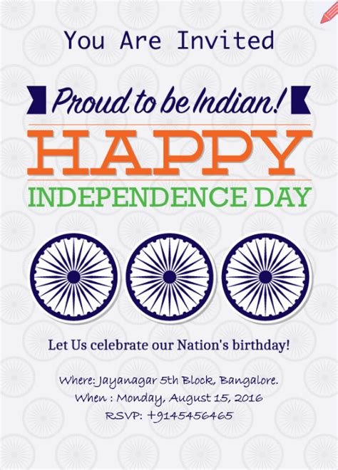 Hindi Language Independence Day Invitation Card Matter In Hindi