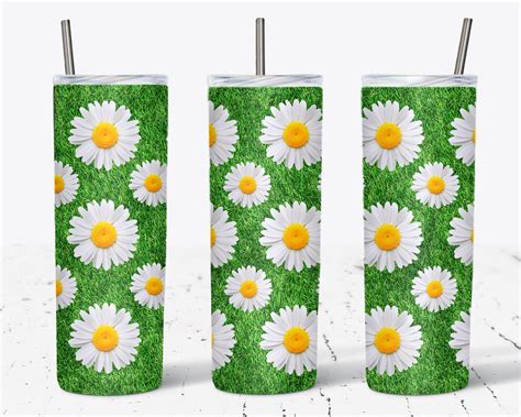 Daisy Tumbler Sublimation Daisy Tumbler PNG Daisies Design Etsy