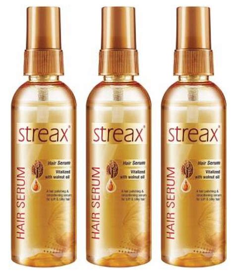 Streax Vitalized Walnut Oil Hair Serum 45 Ml Pack Of 6 Buy Streax