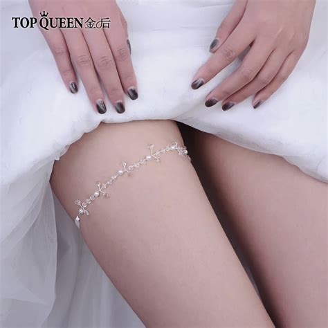 topqueen t08 s wedding garter crystal pearls beading white sexy garters for women female bride