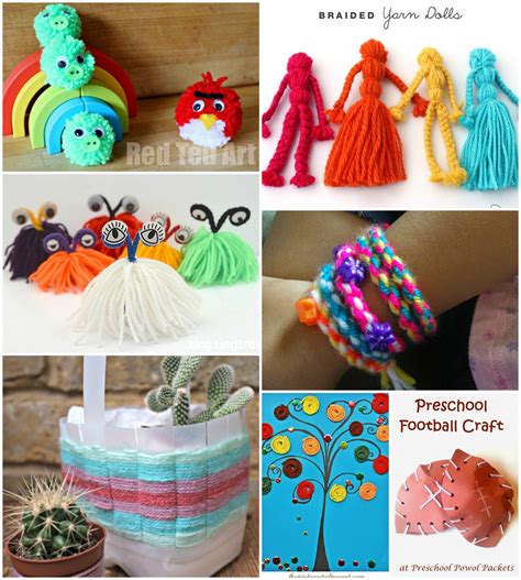 Ideal arts activities for preschoolers: 40 Fun Fantastic Yarn Crafts - The Pinterested Parent