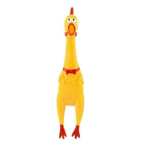 2 Pack Shrilling Rubber Chicken Chew Sound Squeeze Screaming Toy 12 Inch