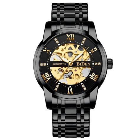 Megalith montre homme montre militaire digitale sport chronographe etanche led design grand cadran analogique montres bracelets cuir marron multifunction alarme calendrier ★conception multifonctions★: Montre Squelette de luxe à cadran en diamant étanche pour ...