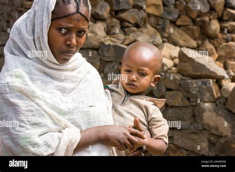 Portrait Of Ethiopian Mother With The Child Togo Bar Town Ethiopia