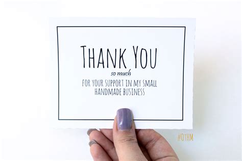 Simple Thank You Cards For Handmade Business Pdf Printable Customer