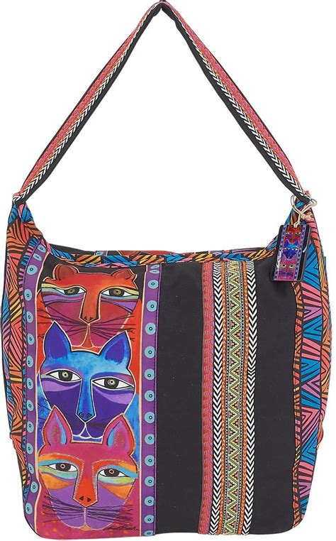 Laurel Burch Stacked Whiskered Cats Hobo Laurel Burch Purses And