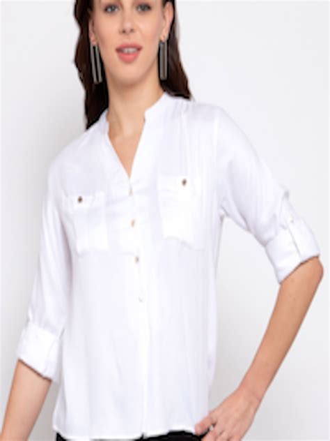 Buy Style Quotient Women White Boxy Solid Casual Shirt Shirts For