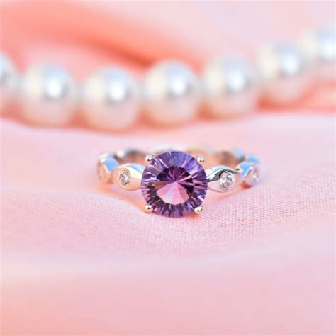 Natural Amethyst Ring 925 Sterling Silver Ring Statement Etsy