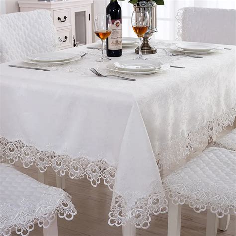 Wliarleo Tablecloth Hollow Dust Proof Weddingdining Room Table Cloth