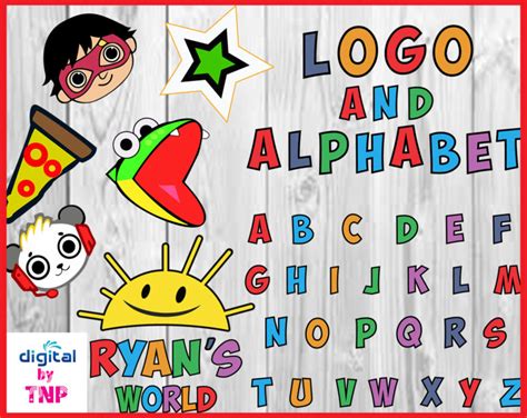 Combo panda is a let's play threatening shark: Ryans World Logo with full Alphabet svg, shirt, cup, sippy ...