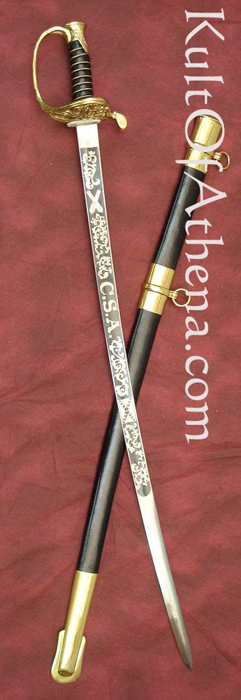 Confederate Staff And Field Officer Sword Etched Blade