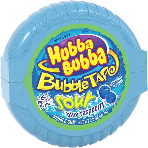 Hubba Bubba Sour Blue Raspberry Bubble Chewing Gum Tape 2