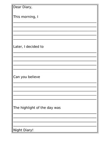 Maybe you would like to learn more about one of these? KS2 Diary Entry Template | Teaching Resources