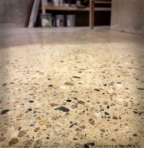 A close-up shot of our polished concrete finish with full exposed