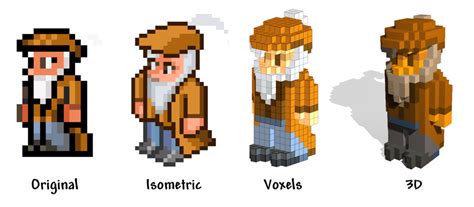 Terraria Merchant Original Isometric Voxel 3d By Ricardo73 Voxel