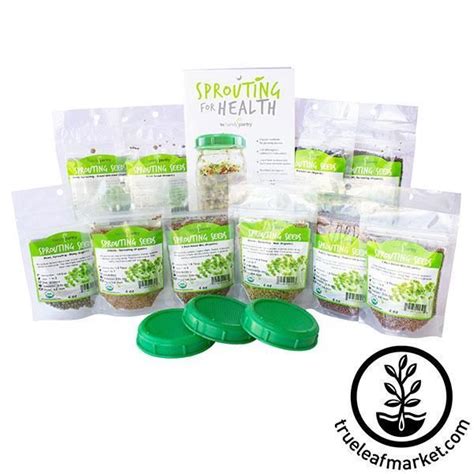 Premium Jar Sprouting Kit Organic Sprout Seeds Strainer Lid And Book