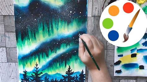 Paint Northern Lights Option 1 Acrylic Painting Youtube