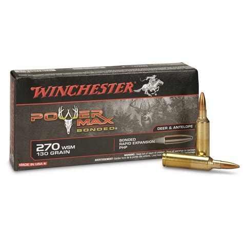 Winchester Power Max Bonded 270 Wsm Phpb 130 Grain 20 Rounds