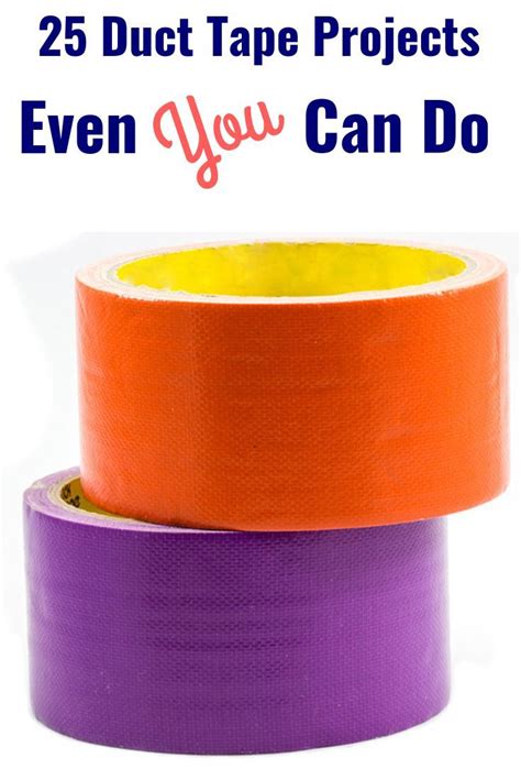 Two Rolls Of Purple And Orange Duct Tape With The Words 25 Duct Tape
