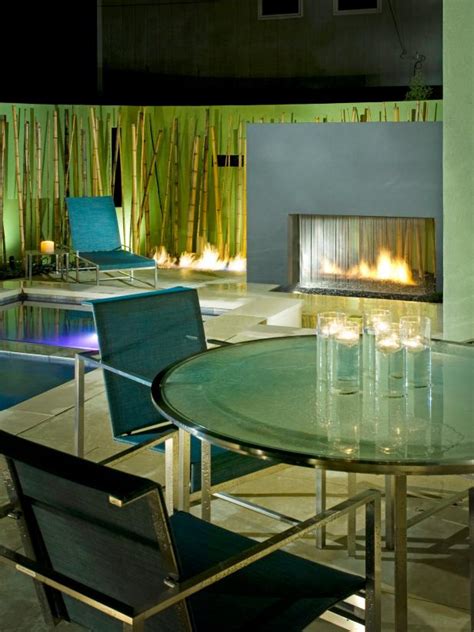 Modern Pool Patio With Outdoor Fireplace Hgtv