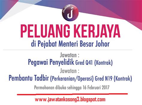 Jalan 4, jalan eko botani 3/5, jalan indah 25/15. Jawatan Kosong kerajaan Pejabat Menteri Besar Johor 16 ...