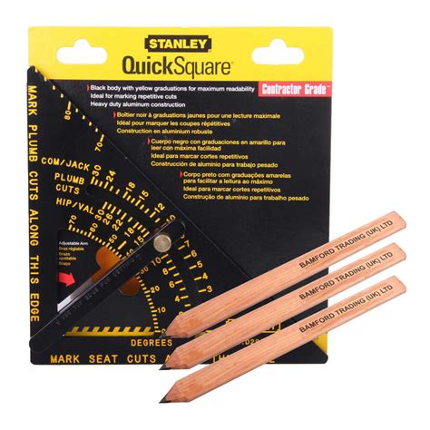 Stanley 46 053 Adjustable Quick Square With Carpenters Pencils