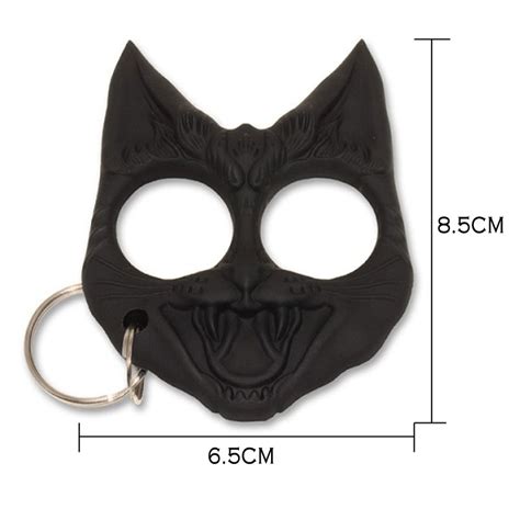 Wild kats selfdefense keyring evil cat safety keychain finger knuckles