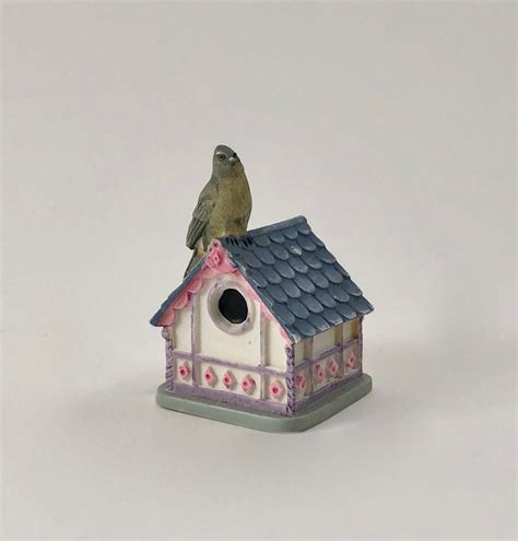 Vintage 1995 Lenox Miniature Birdhouse Thimble Tufted Etsy Bird