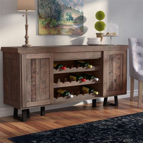 Credenzas are low to the ground, rectangular in shape, and feature a flat top with some type of storage space underneath. Stephen 72" Wide Credenza | Furniture, Modern rustic ...