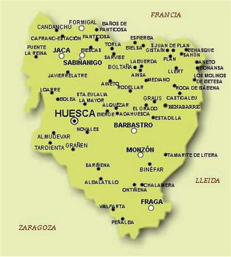 Pueblos De Huesca Mapa Mapa Huesca Mapas De Carreteras Mapas
