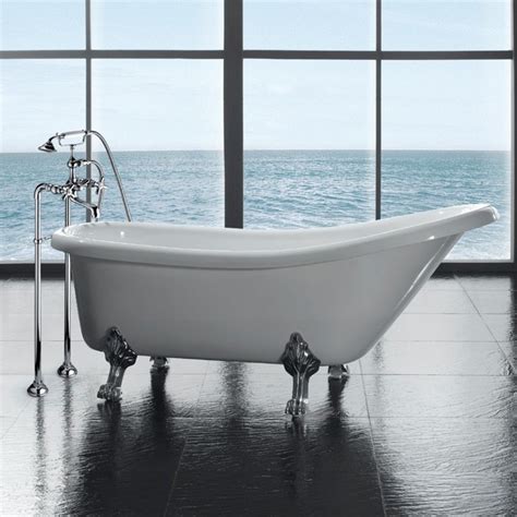 This clawfoot shower surround set this is a wall mounted clawfoot shower surround set with gooseneck faucet and diverter valve. Graceful and elegant Clawfoot Bathtubs Ideas