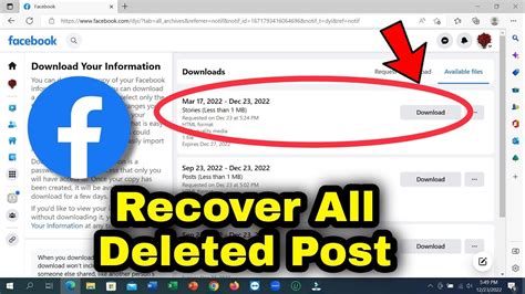 How To Recover Deleted Posts On Facebook Youtube