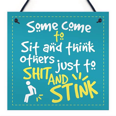 Meijiafei Funny Quote Chic Sit And Think Bathroom Door Toilet Sign The