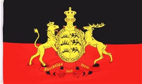 Dank der südlichen lage gehört das bundesland zu den wärmsten regionen deutschlands. Flaggenparadies - Flagge Württemberg "Furchtlos und Treu"