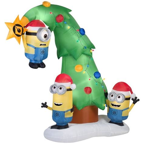 Most outdoor inflatables come with their own fan and motor so you won't need to supply that separately. Minions Decorating Christmas Tree inflatable | Minion ...
