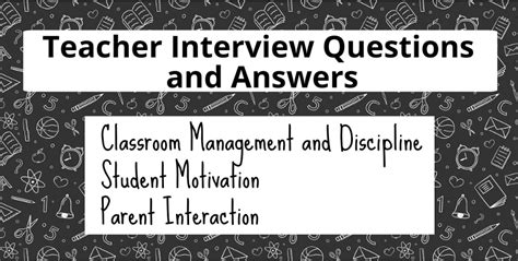 8 Teacher Interview Questions And Answers