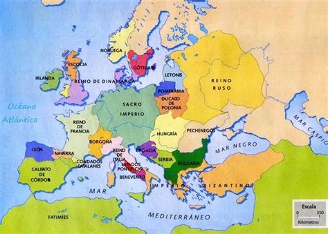 Mapa De Europa División Política Hacia El Año 1000 Social Hizo