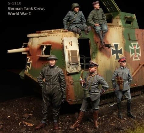 135 Scale Resin Model Figures Kit Ww1 German Tank Crew Big Set 5
