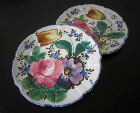 Vintage Italian Floral Plates Set Of 2 Hand Painted Etsy Hand