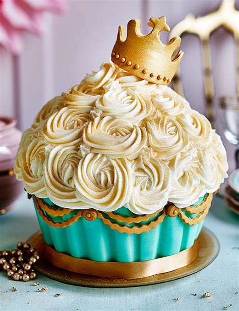 I used my banana cake recipe for the cake, since the birthday girls loves 1st birthday pink & white themed giant cupcake, all edible decorations. Goodness gracious giant cupcake | Sainsbury's Magazine
