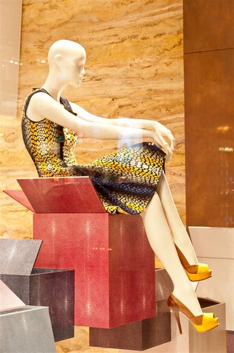 Window Display With Mannequin In Fancy Dress Stock Photo Image Of