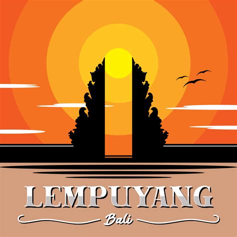 Illustration Lempuyang Temple Gate Silhouette Bali Inspirational Design
