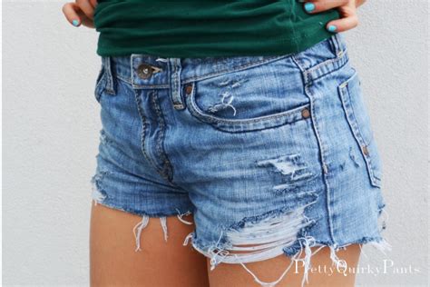 Pretty Quirky Pants Diy Distressed Cut Off Shorts