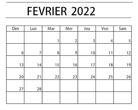 Calendrier Février 2022 Pdf Calendrier Vacances